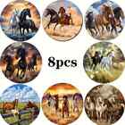 Horse Coasters 8 Pack Equestrian Horses Drink Wood Coaster