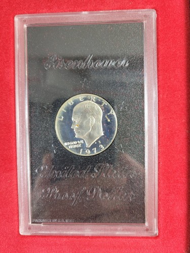 1973-S US Mint Uncirculated 40% Silver Proof Eisenhower Dollar. Original Case. - Picture 3 of 3