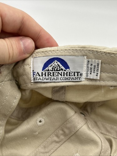 š„Beige 100% Cotton Adjustable Baseball Cap Horseshoe Design By Fahrenheitš„ - Picture 9 of 10