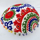 Home Decor Floral Indian Suzani Pillow Cases Embroidered Round Cushion Covers