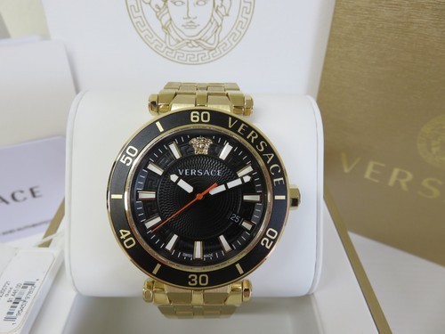 Versace Men's VEZ300721 Greca Sport Date Swiss Made Gold IP Bracelet Watch - Picture 4 of 13