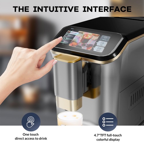 20 Bar Espresso Machine with Grinder and Milk Frother Latte Coffee Maker Machine image
