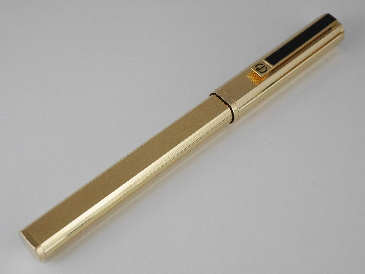 dunhill Dress Gold Plated Fountain Pen M RARE FREE SHIPPING