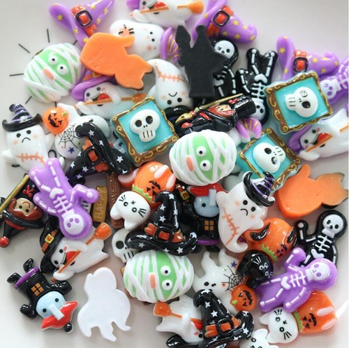 20Pcs Mixed Resin Halloween Ghost Pumpkin Flatback Buttons for Crafts DIY Decor - Picture 3 of 14