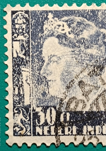1934 Netherlands Indies Stamp, Sc A19 30c lilack gray, ERROR of printing, used - Picture 3 of 6