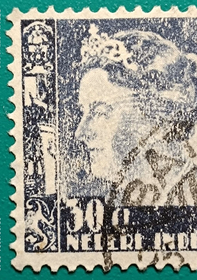 1934 Netherlands Indies Stamp, Sc A19 30c lilack gray, ERROR of printing, used - Image 3 of 4