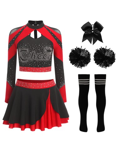 Women Cheer Leader Costume Uniform Set Cheerleading Dress Performance Outfits - Picture 31 of 70