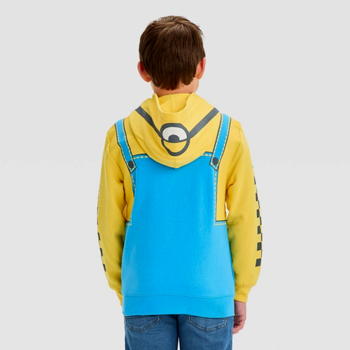 Minions Hoodie Jacket Boys Girl Kid Zip Costume Mask Sweatshirt Sz 4-16 Cosplay - Picture 3 of 4