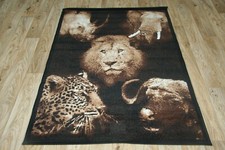 Quality Lion Rhino Cheetah Rug 120cm x 170cm Jungle Safari Animal Print (183)