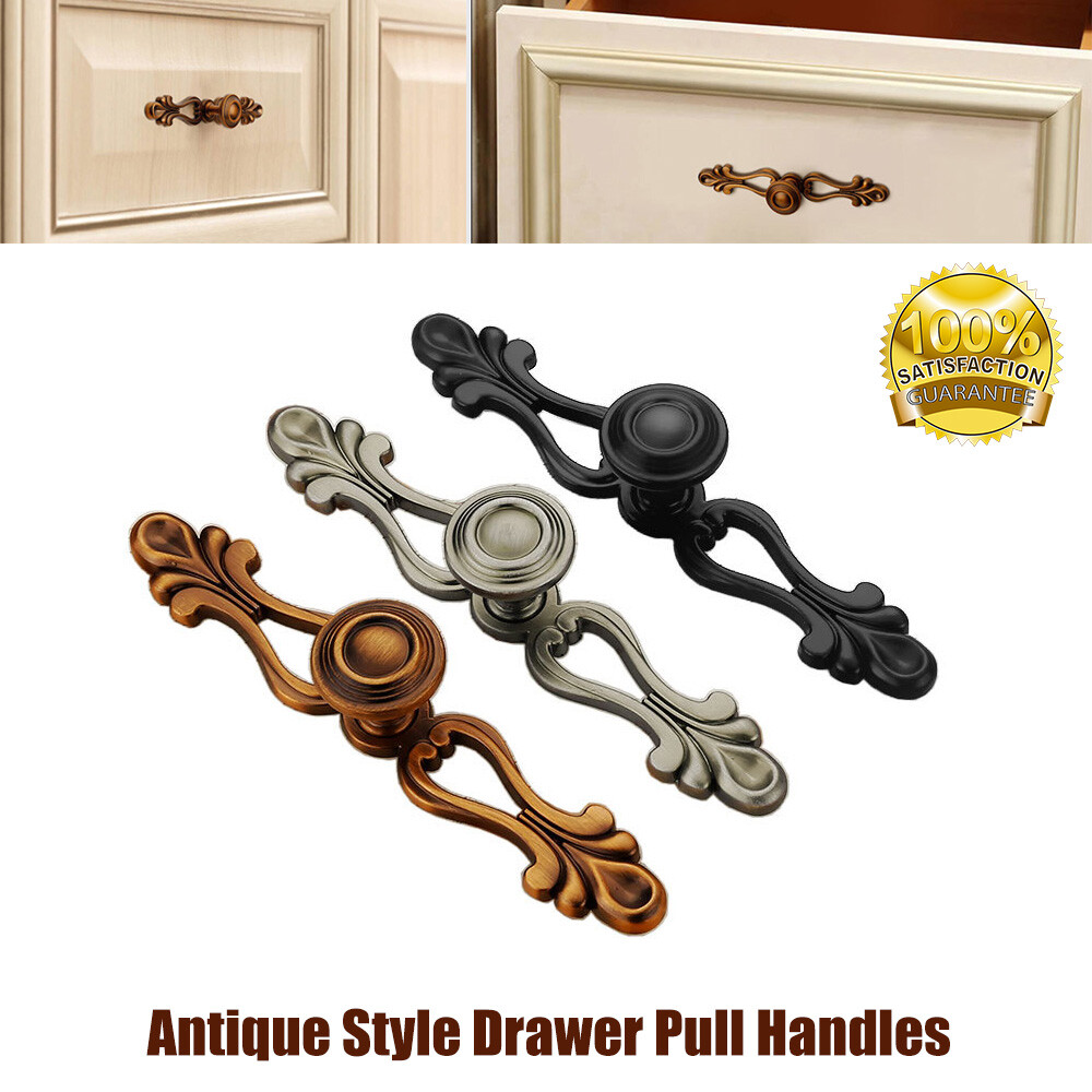 2-Pack Cabinet Door Knobs – Antique Black Zinc Alloy, 133 X 24.9 X 24.6mm, With Screws For Drawers & Wardrobes