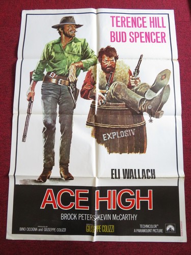 ACE HIGH SPANISCHES POSTER GEFALTET TERENCE HILL BUD SPENCER 1968