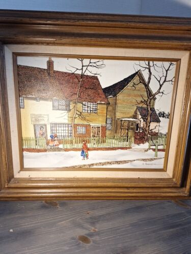 H. Hargrove Oil Serigraph 23X19 Wood Framed School House Signed - Picture 2 of 7