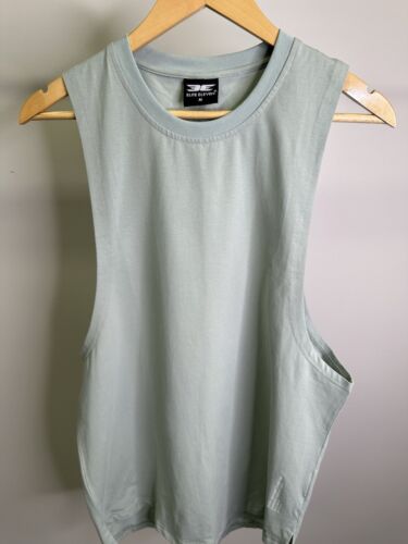 ELITE ELEVEN Sage Green Tank Size Medium Muscle Top Gym Activewear
