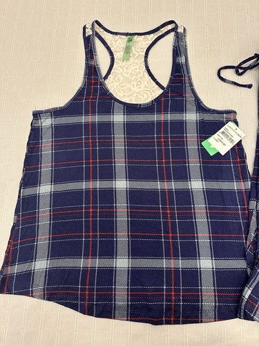 Honeydew Intimates Twilight Plaid Women’s Pajama Set Racer Back Lace Trim XL New - Picture 2 of 13