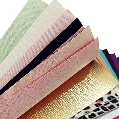24 Pieces Faux Leather Sheets, 24 Pieces Colored Soft PU Faux Leather Fabric - Bild 2 von 7