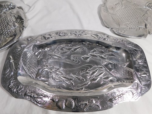 Arthur Court Fish Salmon Sealife Tray Platter, Shrimp, Crab, Starfish 1986, 1993 - Picture 5 of 15