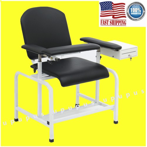 Blood Draw Chair Phlebotomy Chair w/ Convenient Drawer Soft Armrest - Picture 1 of 8