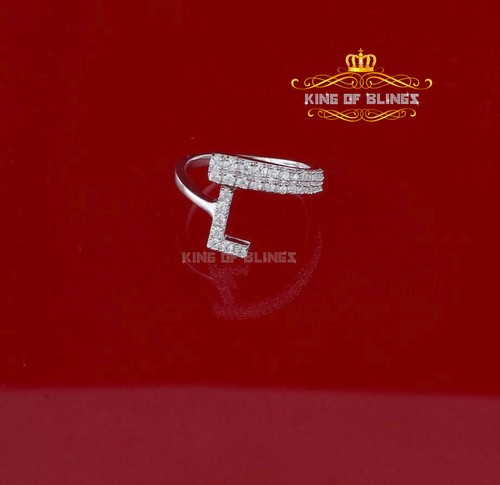 Anelli in argento alfabeti finitura oro bianco 10 kt con diamanti creati in laboratorio - Foto 102 di 196