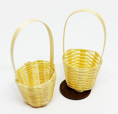 Puppenstube Bambus Körbe mit Griffen 2er Set Zubehör Maßstab 1:12 G tumdee - Bild 1 von 6