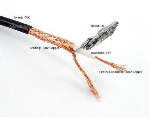 40ft CablesOnline RG8x Coax  BNC Male to Male Plug 50 ohm Antenna Cable, R-BX40 - Picture 4 of 4
