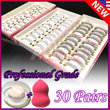 30 Pair 4 Style Natural False Long Eyelashes Crossed Reusable Soft Fake Lashes