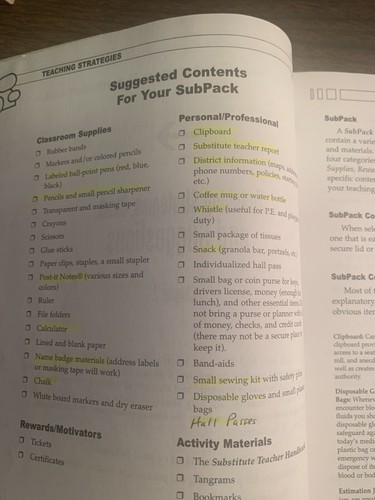 #512 Substitue Teacher Handbook 6-12 Proven Management Skills & Strategies - Picture 5 of 5