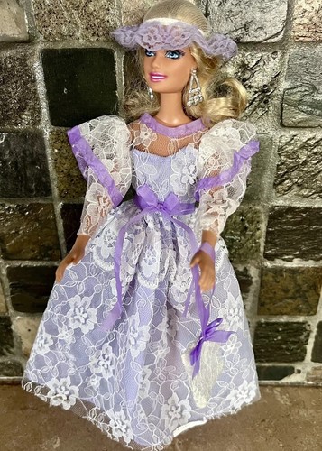 Purple Southern Belle Handmade Victorian Lace Fashion Dress Barbie ~ No Doll - Picture 3 of 9