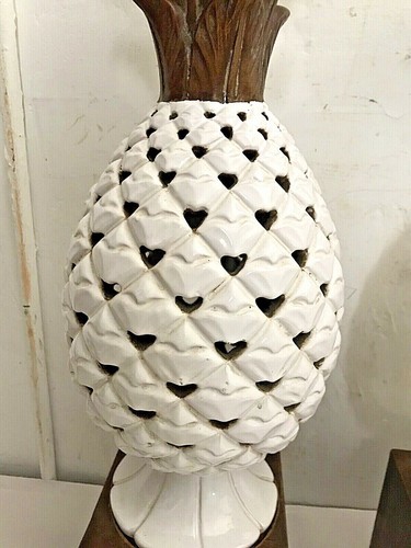 Pr. Of MCM ZACCAGNINI Signed Italian Pottery Pineapple Lamp Body/Base Lt.1950s - Picture 7 of 12