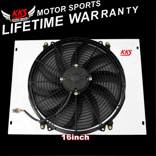 CUBIERTA DEL RADIADOR KKS Y VENTILADOR DE 16" PARA 70 71 72 DODGE DART PLYMOUTH PLUMERO VALIANT L6 - Imagen 1 de 9