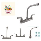 Hi-Rise RV Kitchen Sink Faucet with Classical Levers Brushed Satin Nickel