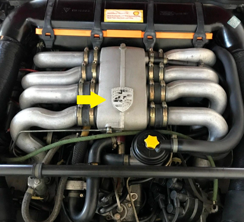 Genuine PORSCHE 928 Manifold Emblem Black and Silver Crest (78-86) 92811040300 - Bild 3 von 4