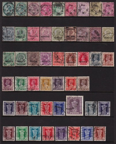 India Stamps 7 Pages All Different Includes Offical Stamps & India State Issues - Picture 5 of 7