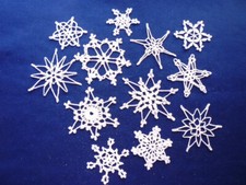 5 Set of 12 New Hand Crochet Christmas Snowflakes Ornaments Tree Wreath