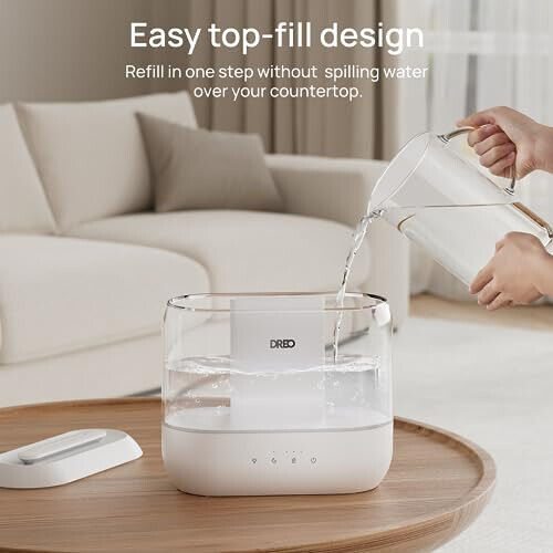 Humidifiers for Bedroom, Top Fill 4L Supersized Cool Mist Humidifier with Oil Di - Picture 5 of 9