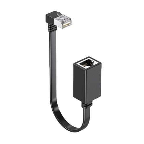 Cat7 Networking Extension Cable 10Gbps 90 Degree Down Angle RJ45 Male to Female - Photo 20/20