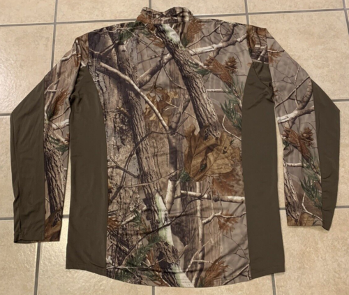 Men's XL Realtree Camouflage Long Sleeve 1/4 Zip Hunting Shirt - Picture 2 of 5