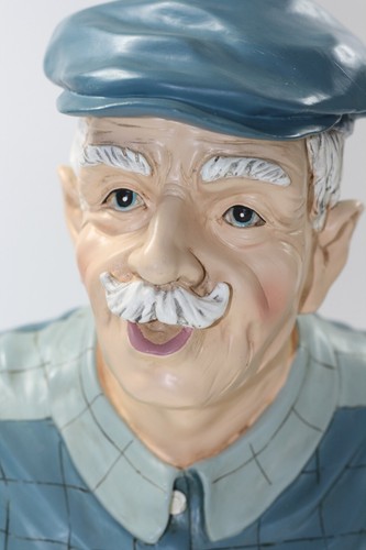 WMG Old Man Busto 2004 Nonno Golfista Statua Figura in Resina 8,5" - Foto 6 di 7