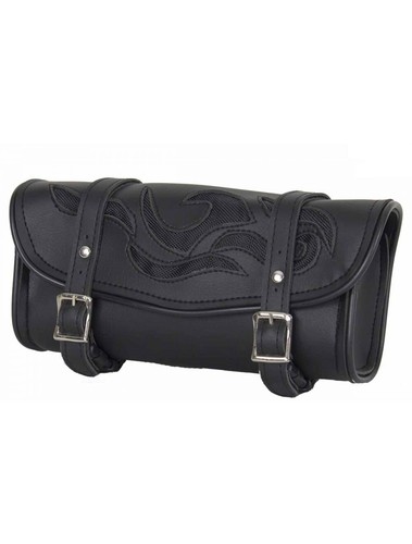 Motorcycle Tool Bag with Flames  Bike Travel Accessories Storage Organizer Black - Picture 1 of 24