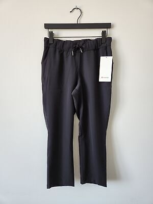 NWT LULULEMON Black Drawstring On The Fly Crop Pants Woven Women s 10 eBay