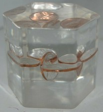 Paperweight Lucite Pennies 1960 Box 5