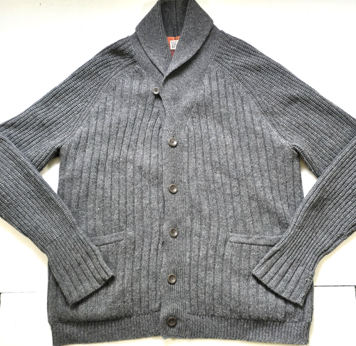 DULUTH TRADING WOLLE ALPAKA SCHAL CARDIGAN PULLOVER 2XL TALL FLANELL GEFÜTTERT GRAU - Bild 1 von 15