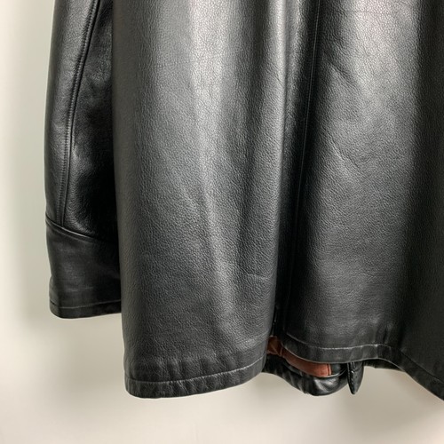 Misty Harbor Jacket Black Leather Collared Buttons Pockets Insulated Lined Sz XL - Picture 8 of 12