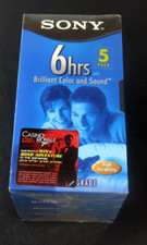 Sony T-120 6 Hour Premium Blank VHS Video Cassette Tapes 5Pk Factory Sealed
