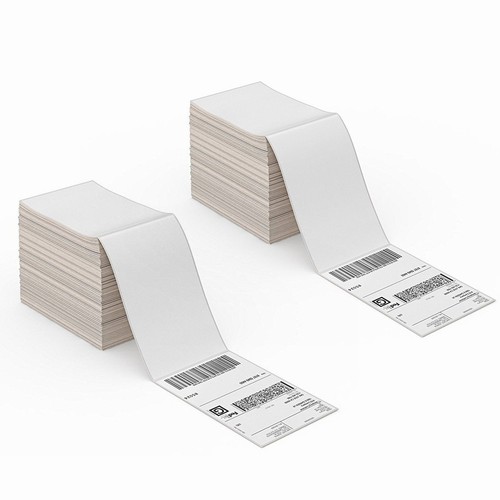 2 Stack 1000 Label 4x6 Fanfold Direct Thermal Shipping Postage Labels Zebra 2844 - Picture 1 of 8