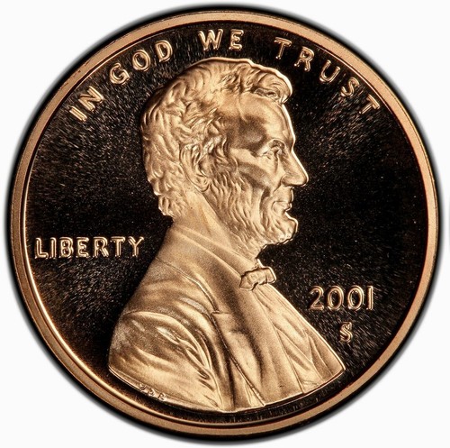 Lincoln Memorial Head Cent Penny Proof 2001 S From Silver Proof Set 1c - Picture 9 of 12