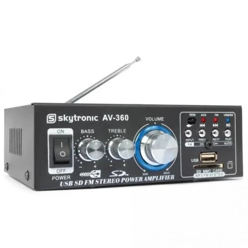 SKYTRONIC AV-360 AMPLIFIER FM/USB/SD con telecomando incluso - Immagine 4 di 4