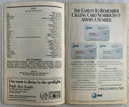 Vintage Crazy For You Playbill November 1993 Schubert Theatre NYC - Picture 3 of 4