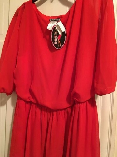 Paper Dolls dress 1x Red with elastic waist, with belt Brand new with tag - Bild 4 von 4