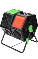 VIVOSUN Dual Chamber Tumbling Composter, 2X 