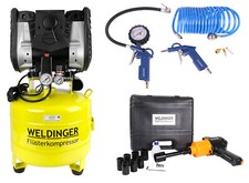 Fl&uuml;sterkompressor FK150 up + Druckluftset 6-teilig + Schlagschrauber - WELDINGER